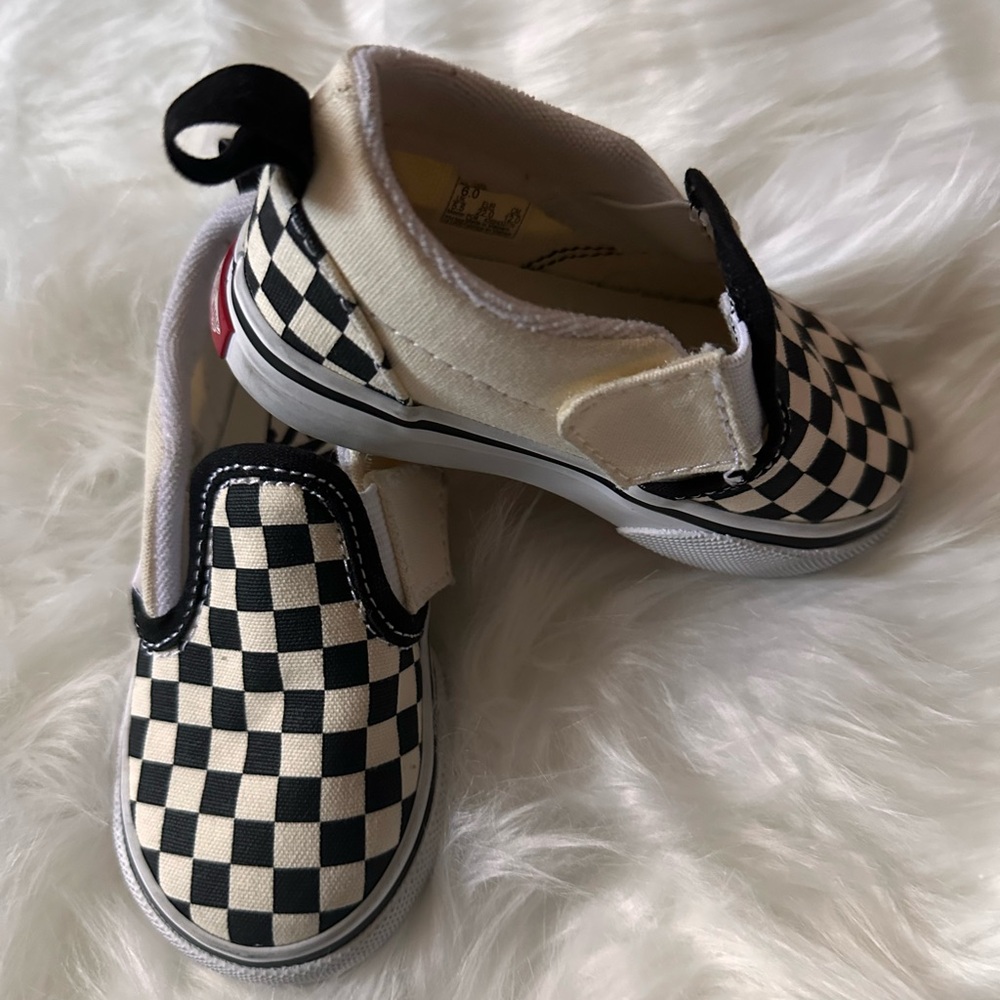 Vans Kids Black and White Checkered Sneakers